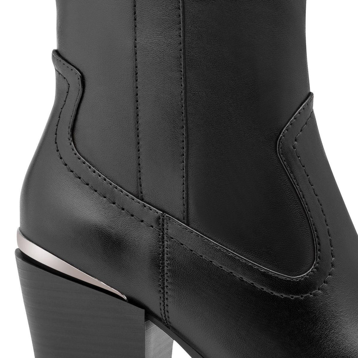 Bottine en cuir noir nappa, MARCO TOZZI