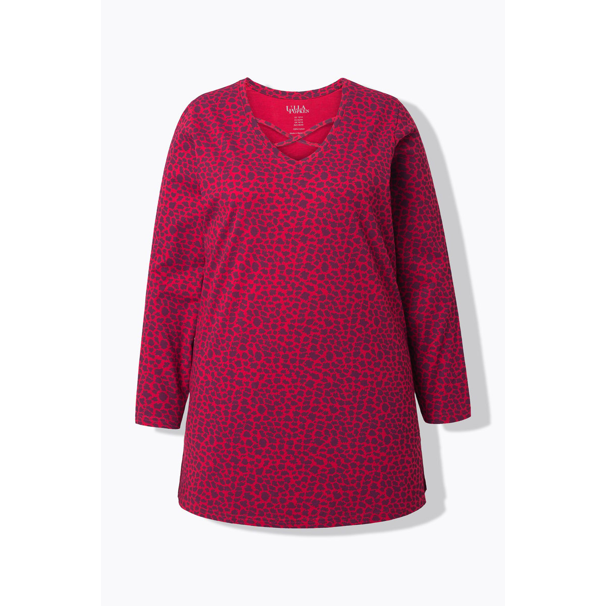 T-shirt long à manches longues rouge rubis, ULLA POPKEN