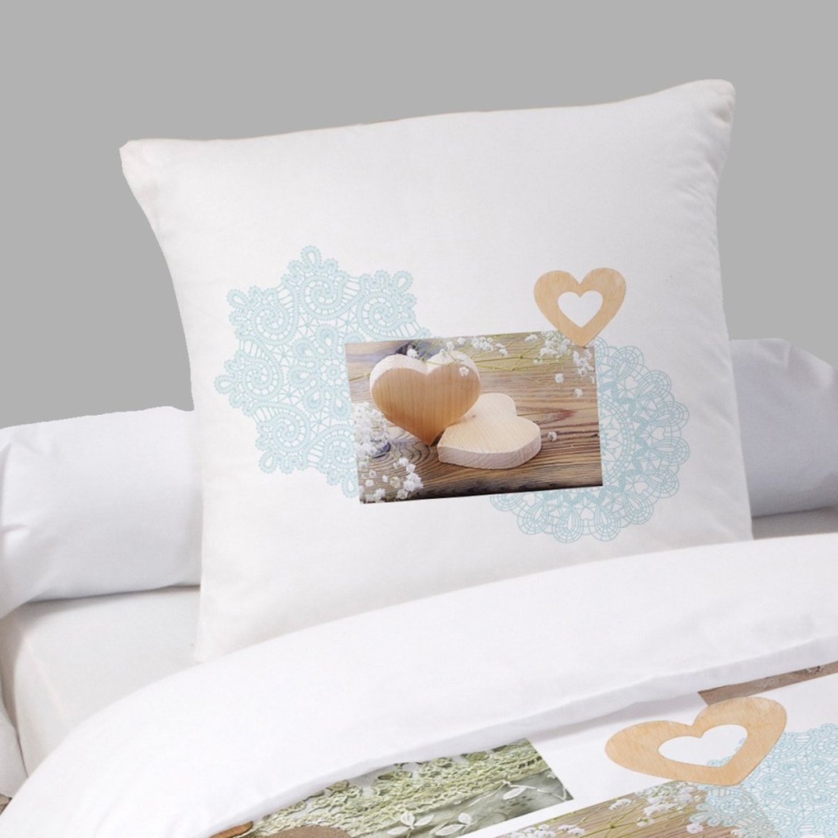 Housse de couette Flanelle 140x200 CHARMY + 1 taie blanc, DECORATIE