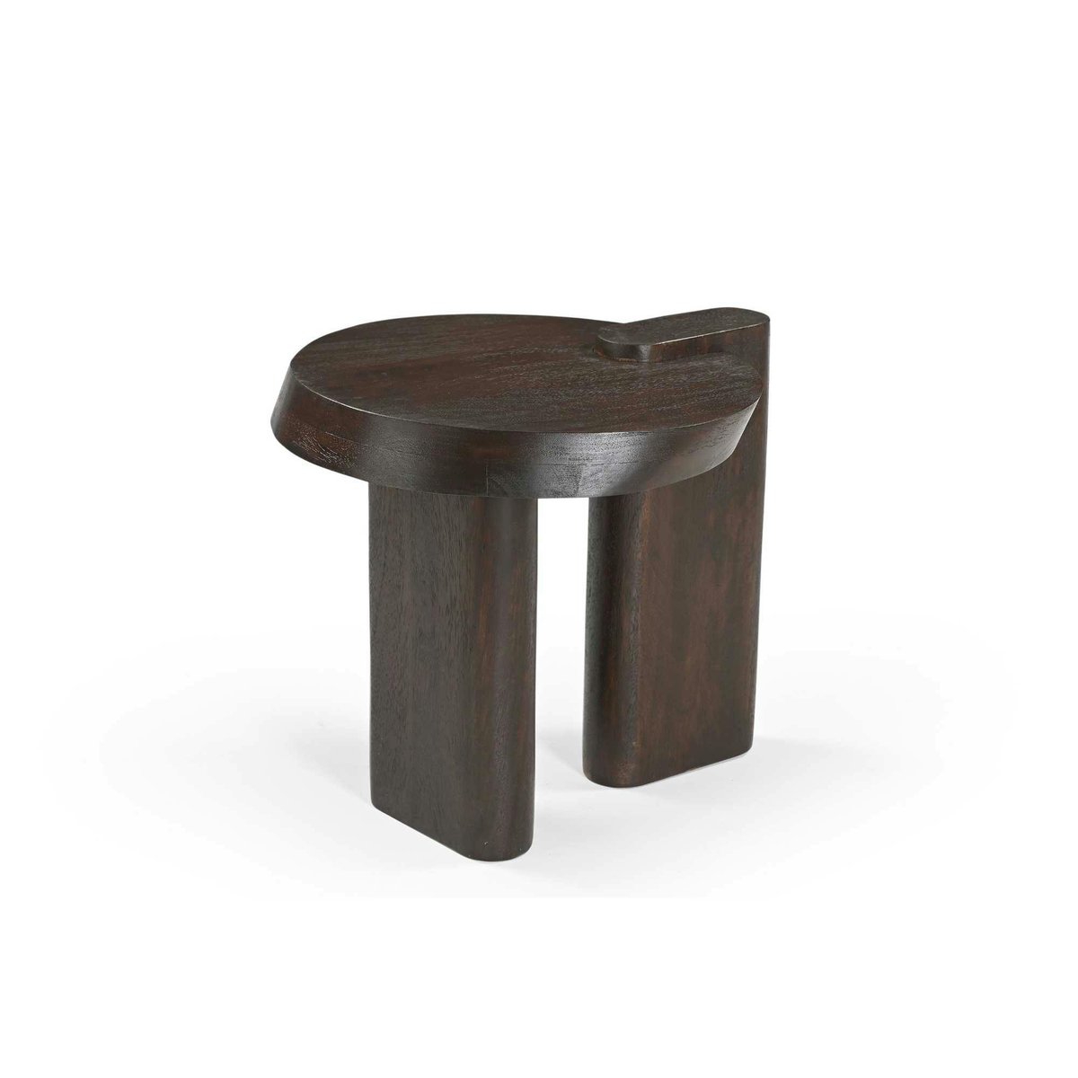 Bout de canapé bois foncé 2 pieds larges ALMA marron, PIER IMPORT
