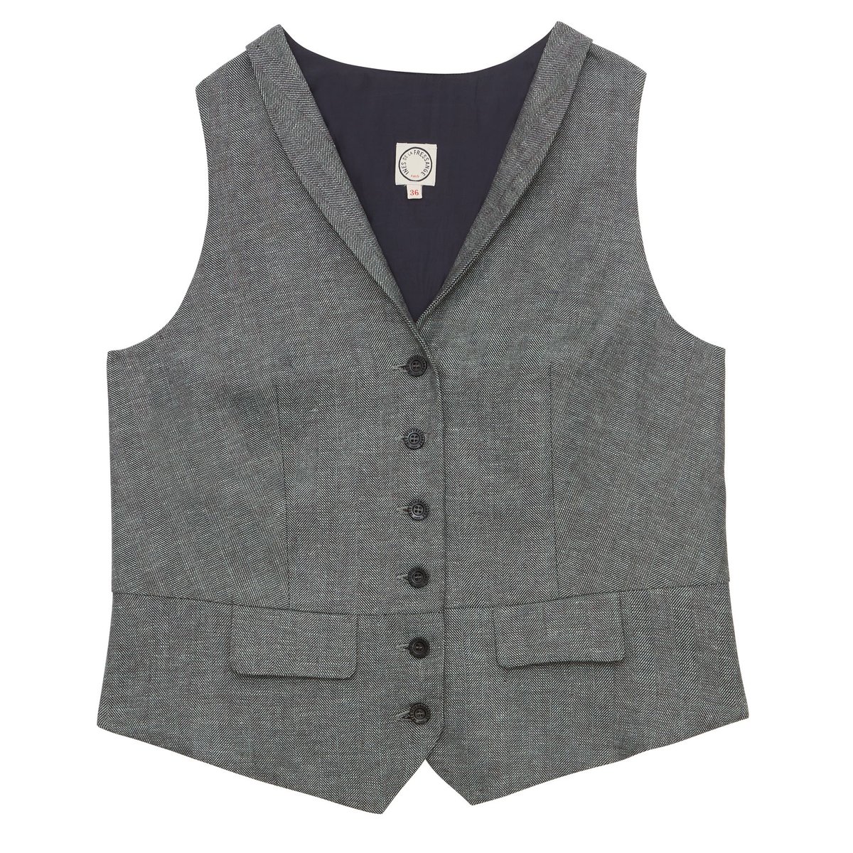 Gilet Robinson mélangé gris grey, INES DE LA FRESSANGE PARIS