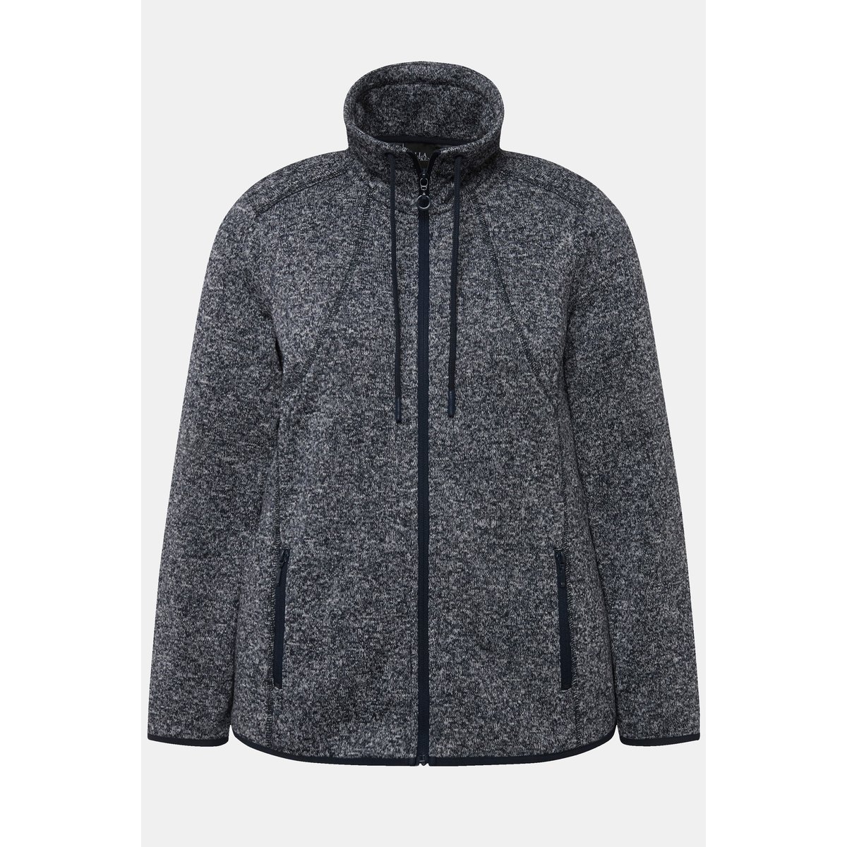 Veste en maille polaire, motif chiné marine, ULLA POPKEN