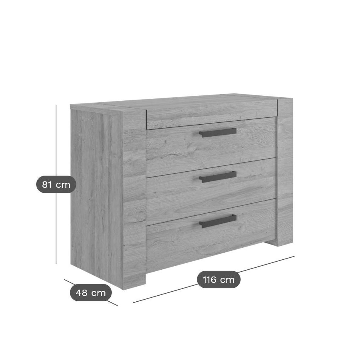Commode 3 tiroirs SOFIA beige, GAMI