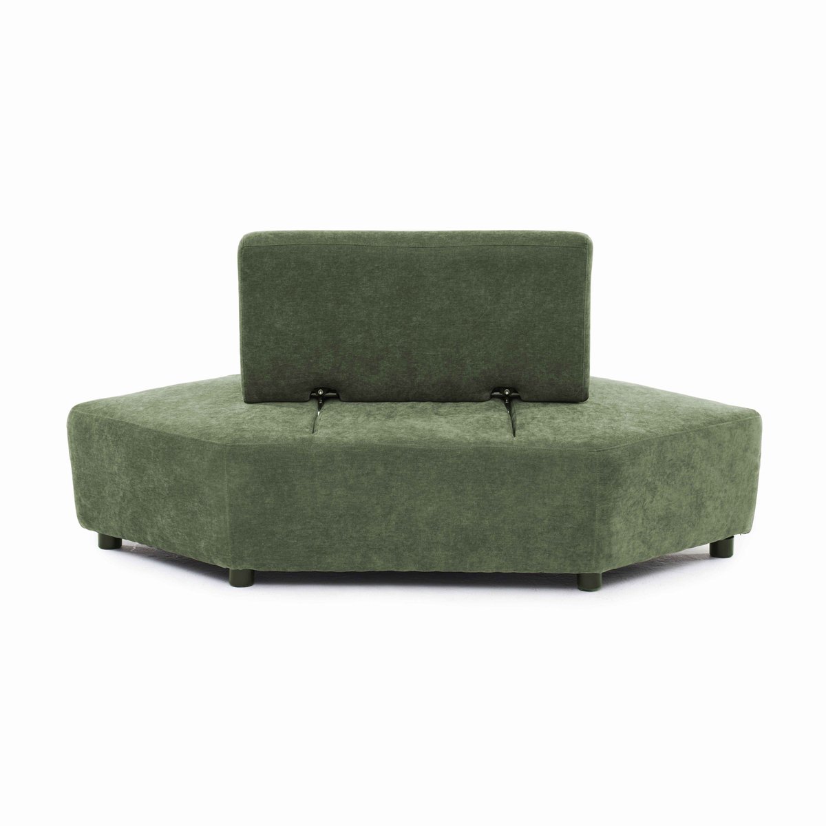 Fauteuil d'angle pour canapé modulable en tissu avec coussin dossier ajustable, CALLISTO vert, OVIALA