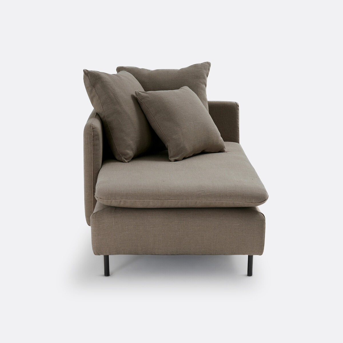 Méridienne modulable, en lin et viscose, profondeur 158 cm, IVETE kaki grisé, LA REDOUTE INTERIEURS