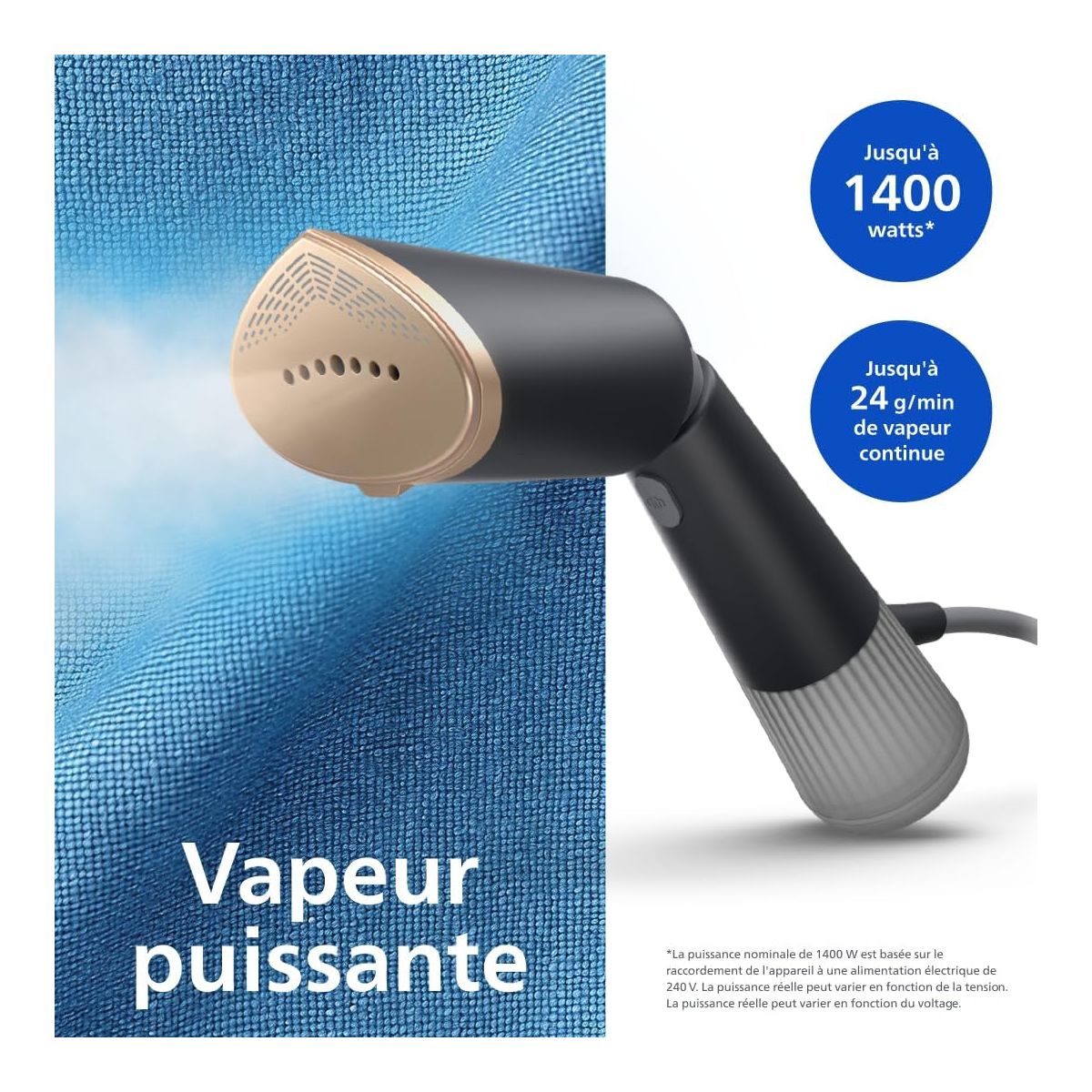 Défroisseur vapeur STH5030/80 steamer noir couleur unique, PHILIPS