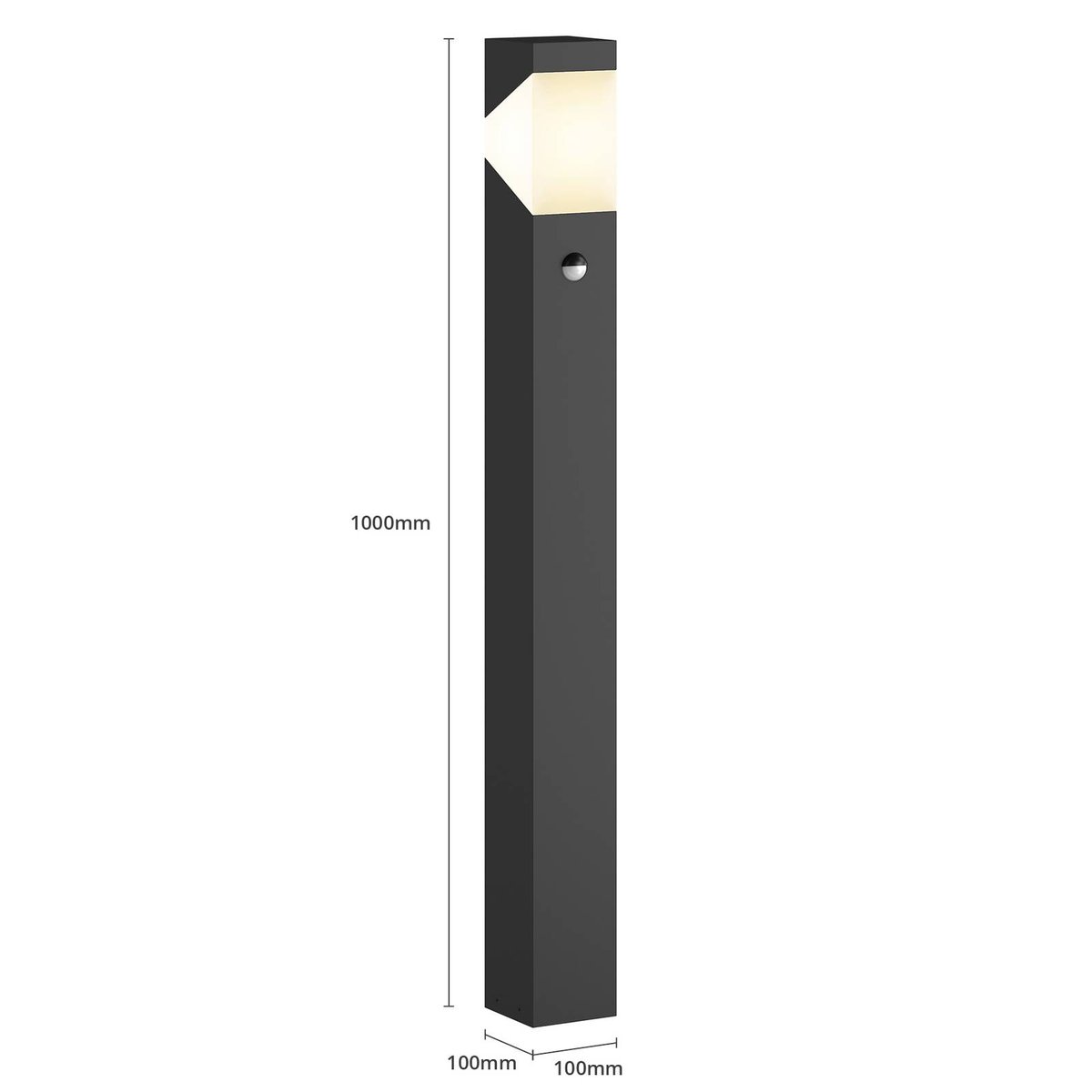 Luminaire extérieur en aluminium moderne gris graphite, blanc opale, LUCANDE