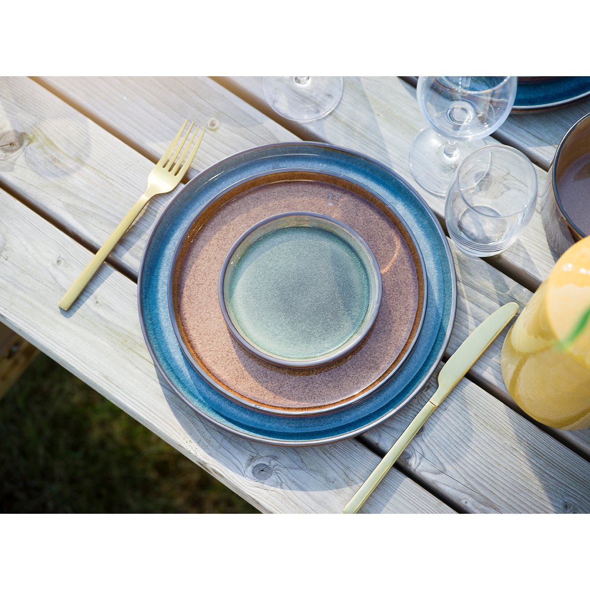 Lot de 6 Sous-Tasses en porcelaine, QUINTANA vert, COSY&TRENDY
