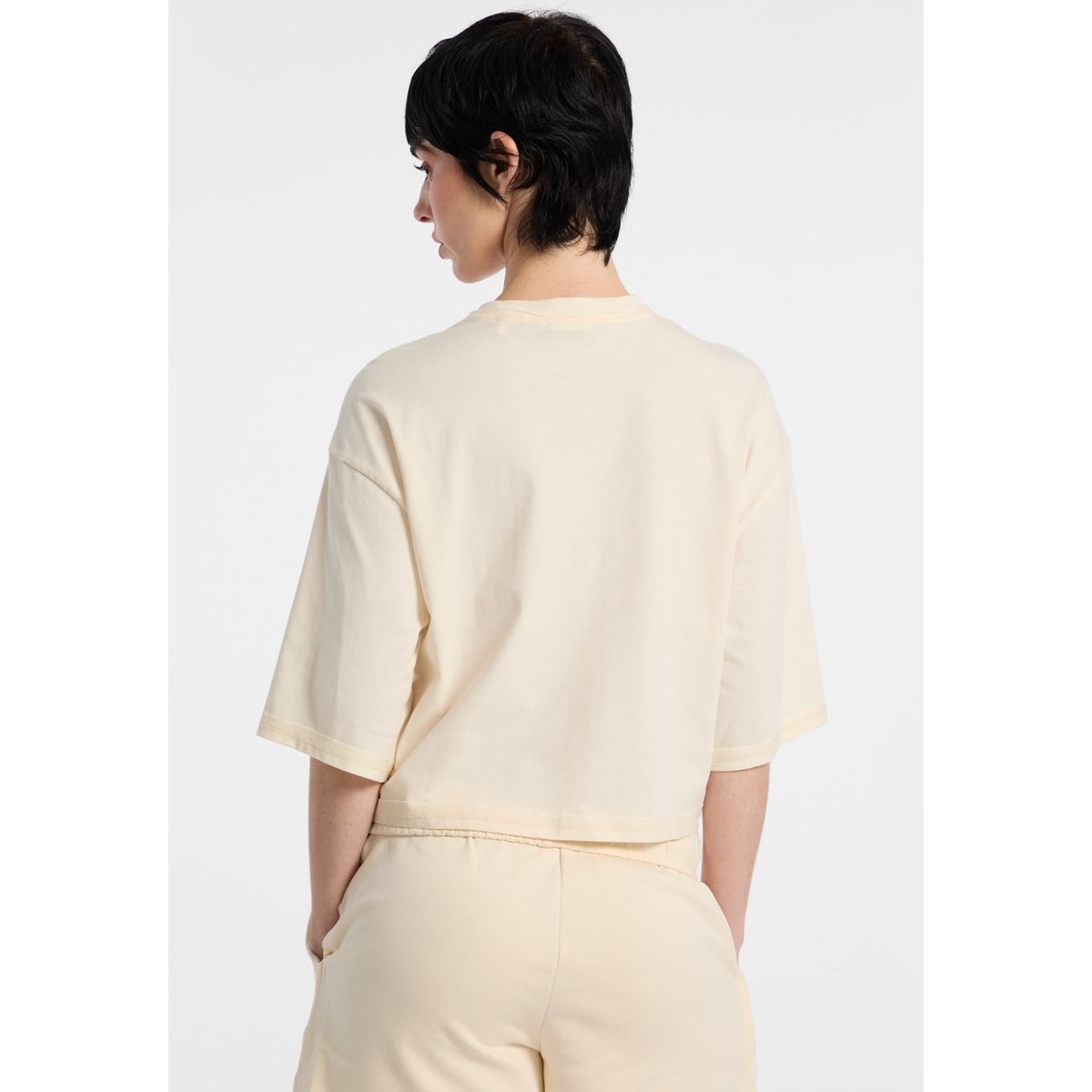 T-Shirt Cropped Imprimé blanc, GUESS