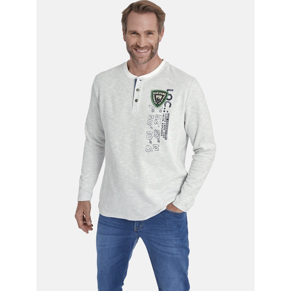Sweatshirt REGINALD écru mélange, JAN VANDERSTORM