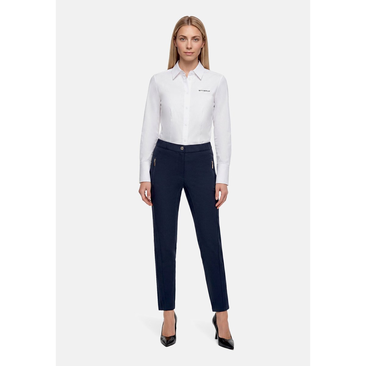Pantalon stretch à taille élastique dark sky, BETTY BARCLAY