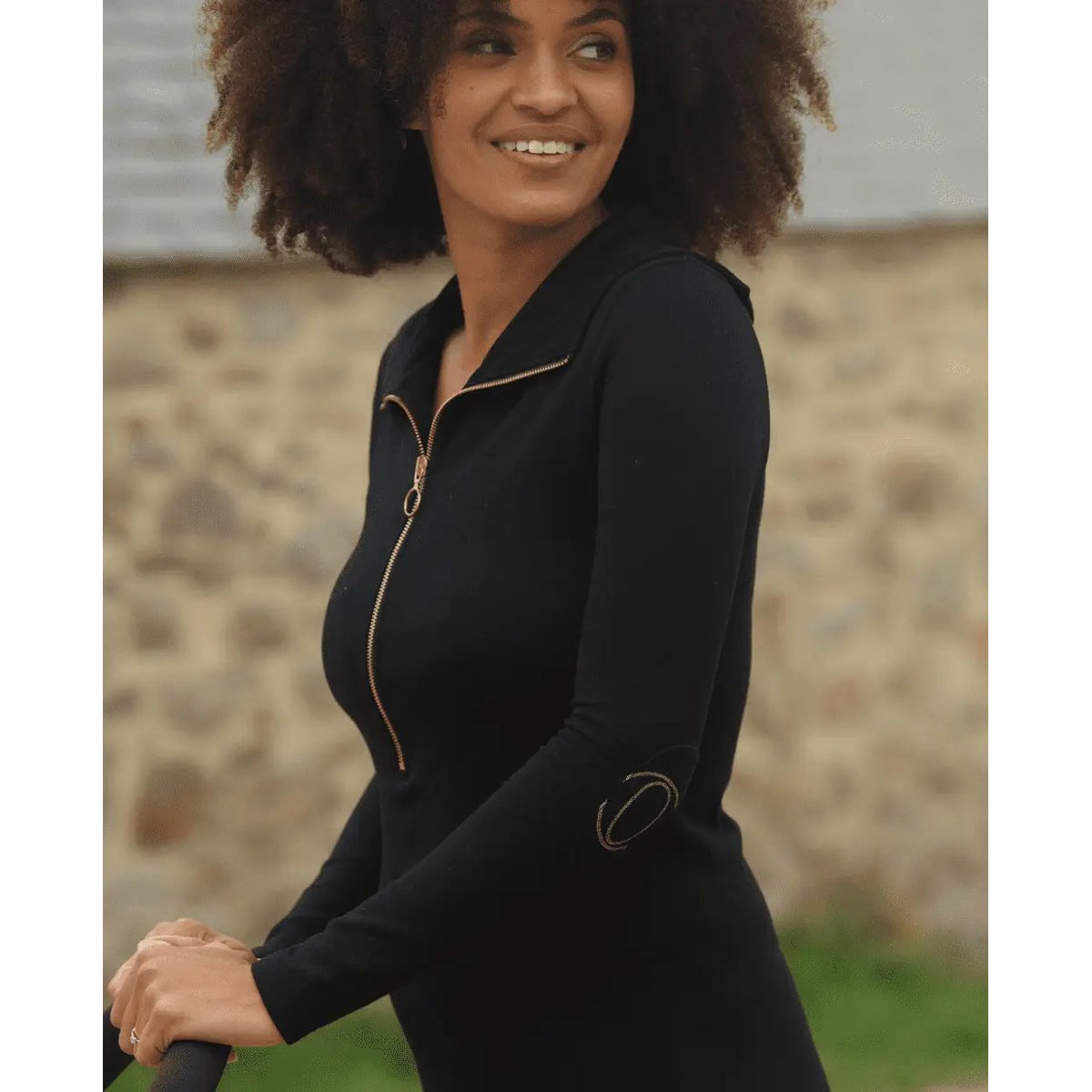 Robe midi de grossesse noir, CACHE COEUR