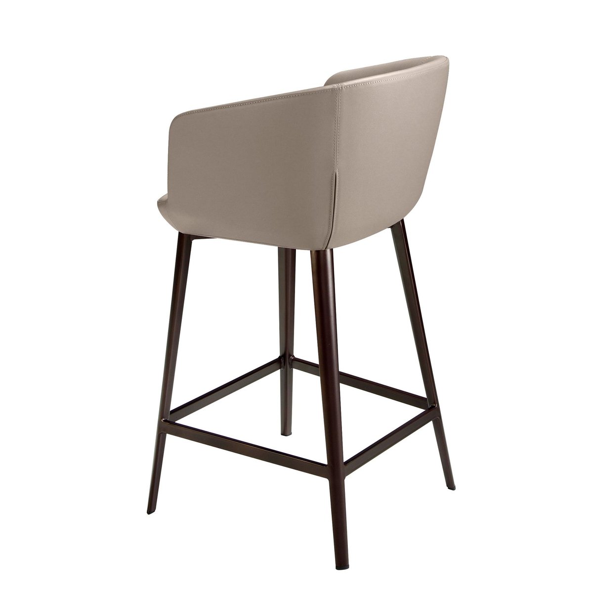 Tabouret en similicuir gris gris | marron, ANGEL CERDA