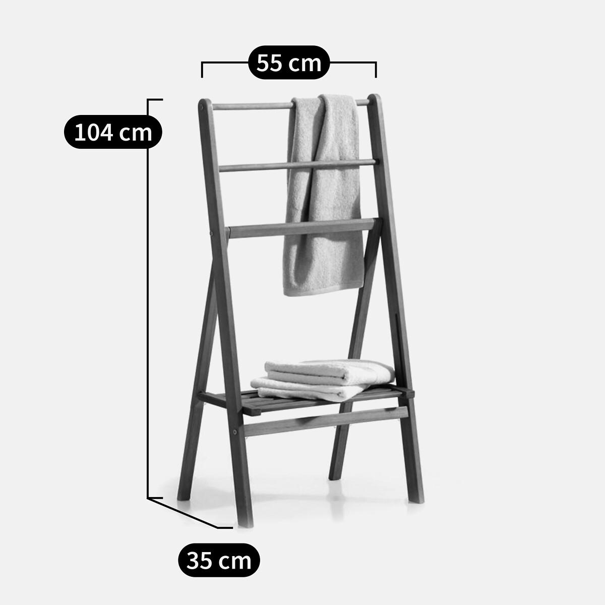 Porte-serviettes pliant en acacia, Locuste acacia, SO'HOME