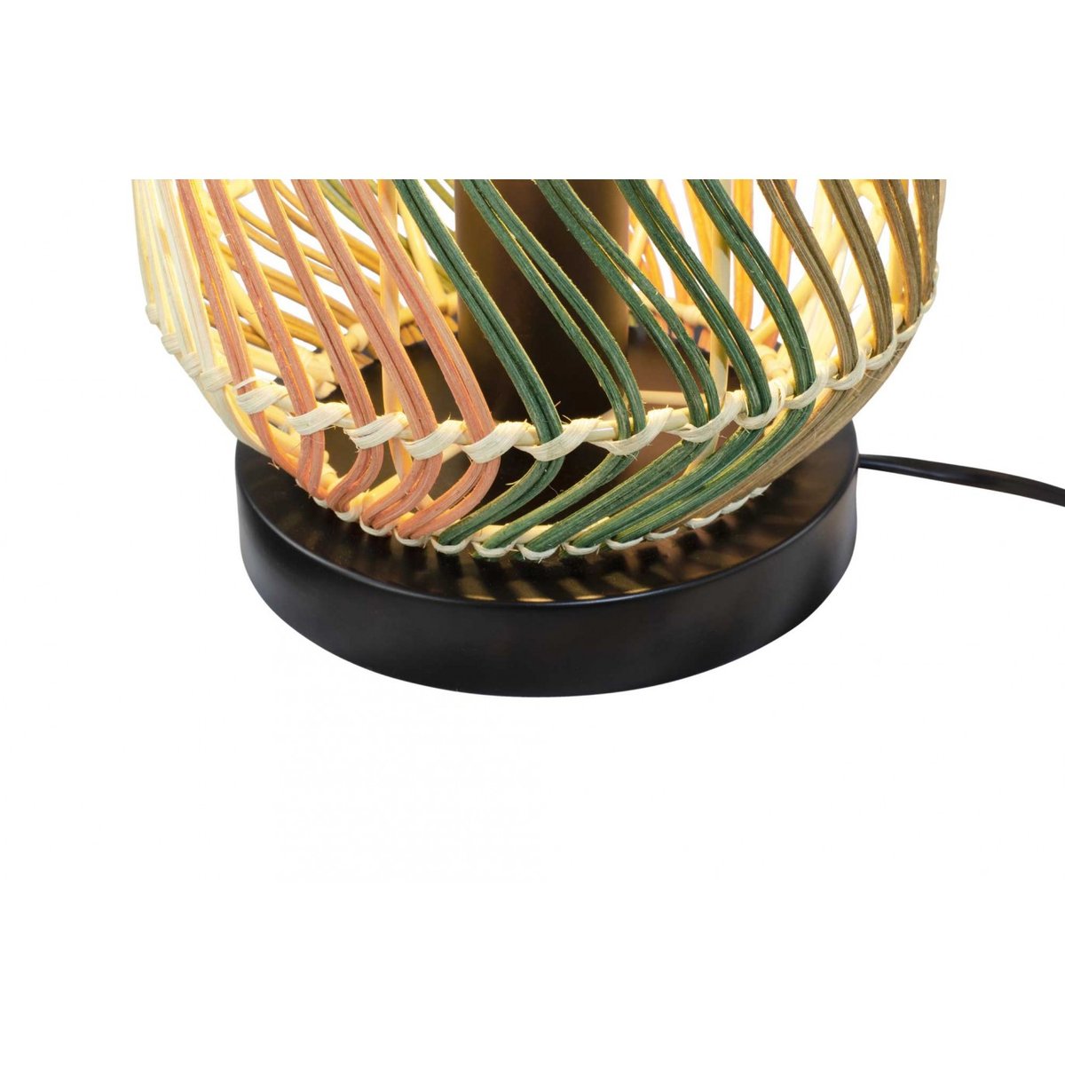 Lampe en rotin & métal, FOSCO marron, orange, naturel & vert, C-CREATION