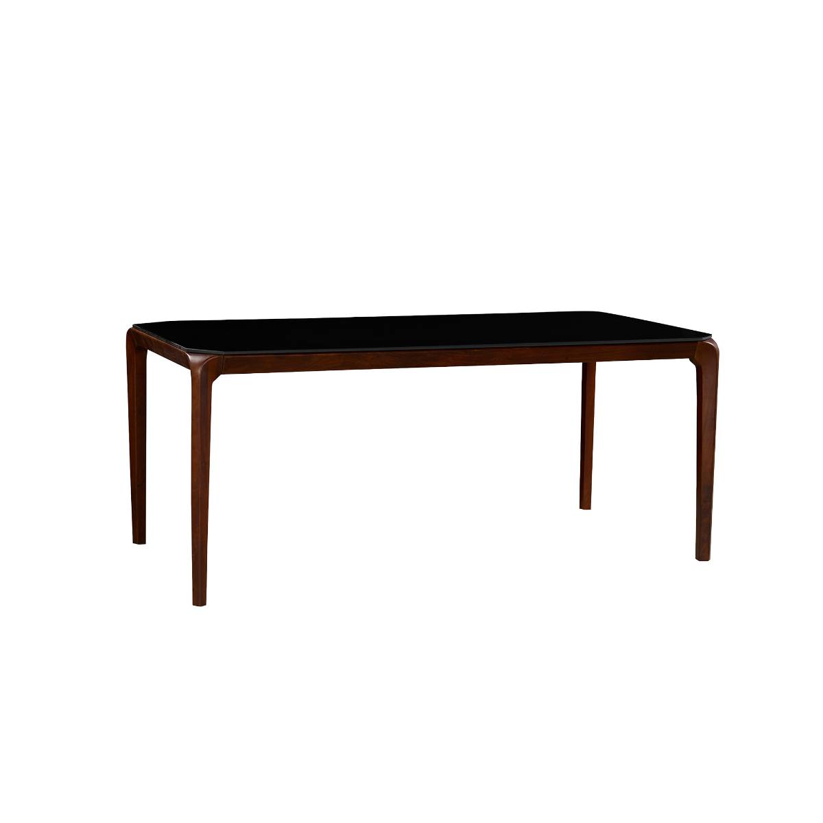 Table à manger en bois de manguier et en verre CARRIE bois foncé, MADE IN MEUBLES
