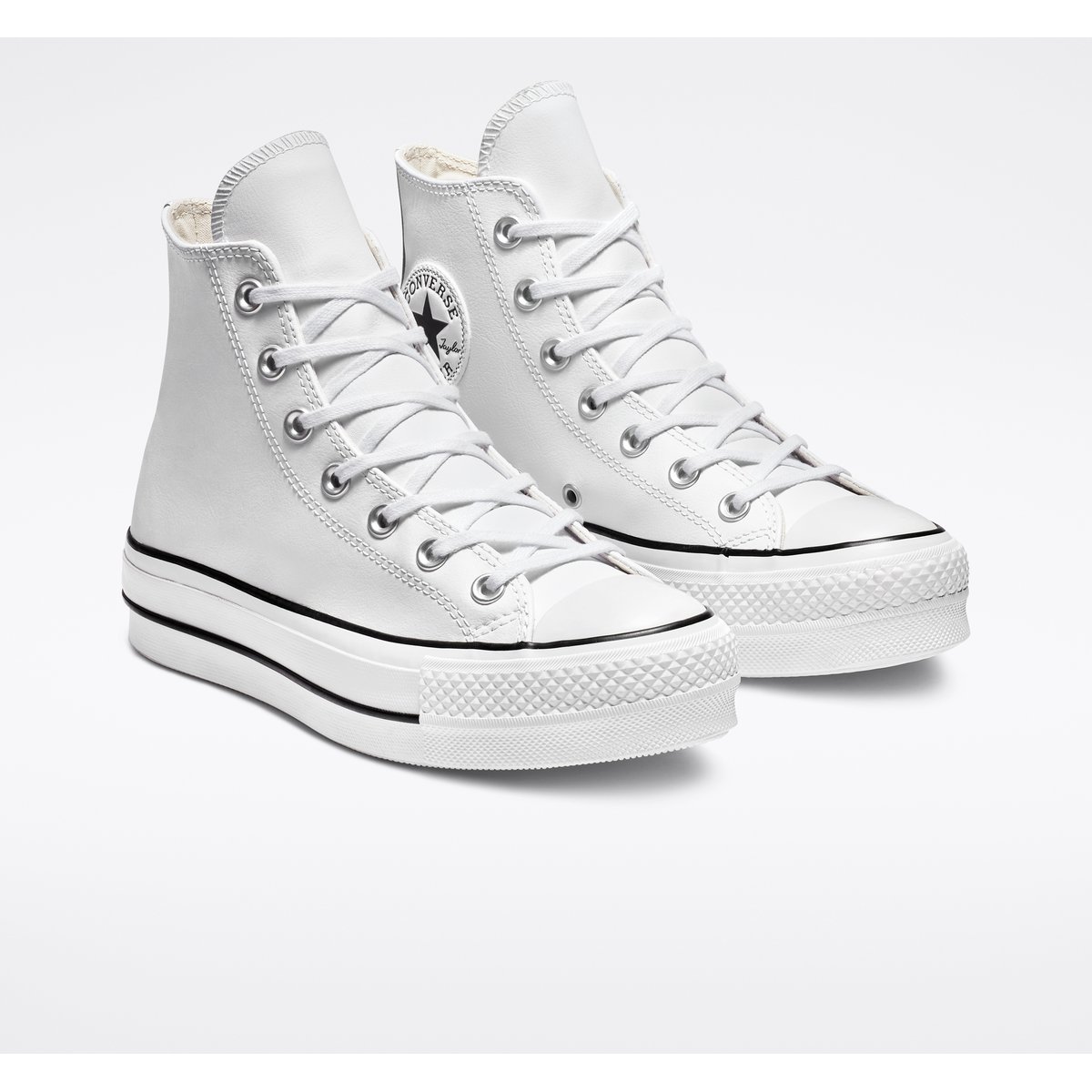 Chuck Taylor All Star Lift Leather blanco, CONVERSE