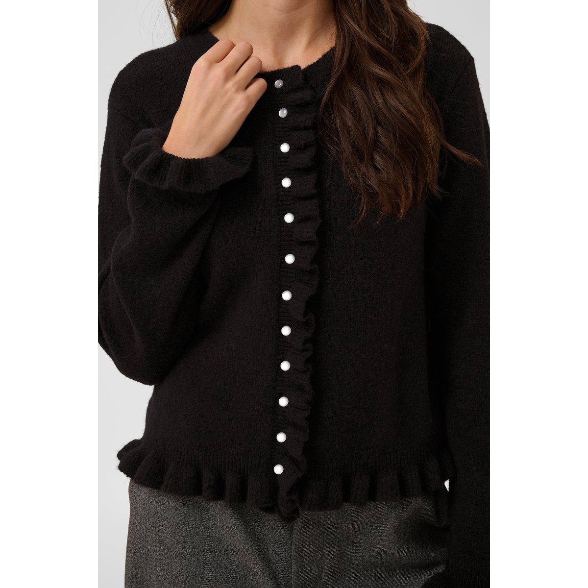 Cardigan manches longues marron coffee bean melange, CULTURE