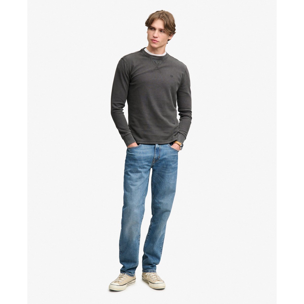 Haut Texturé Classique Épais noir délavé, SUPERDRY