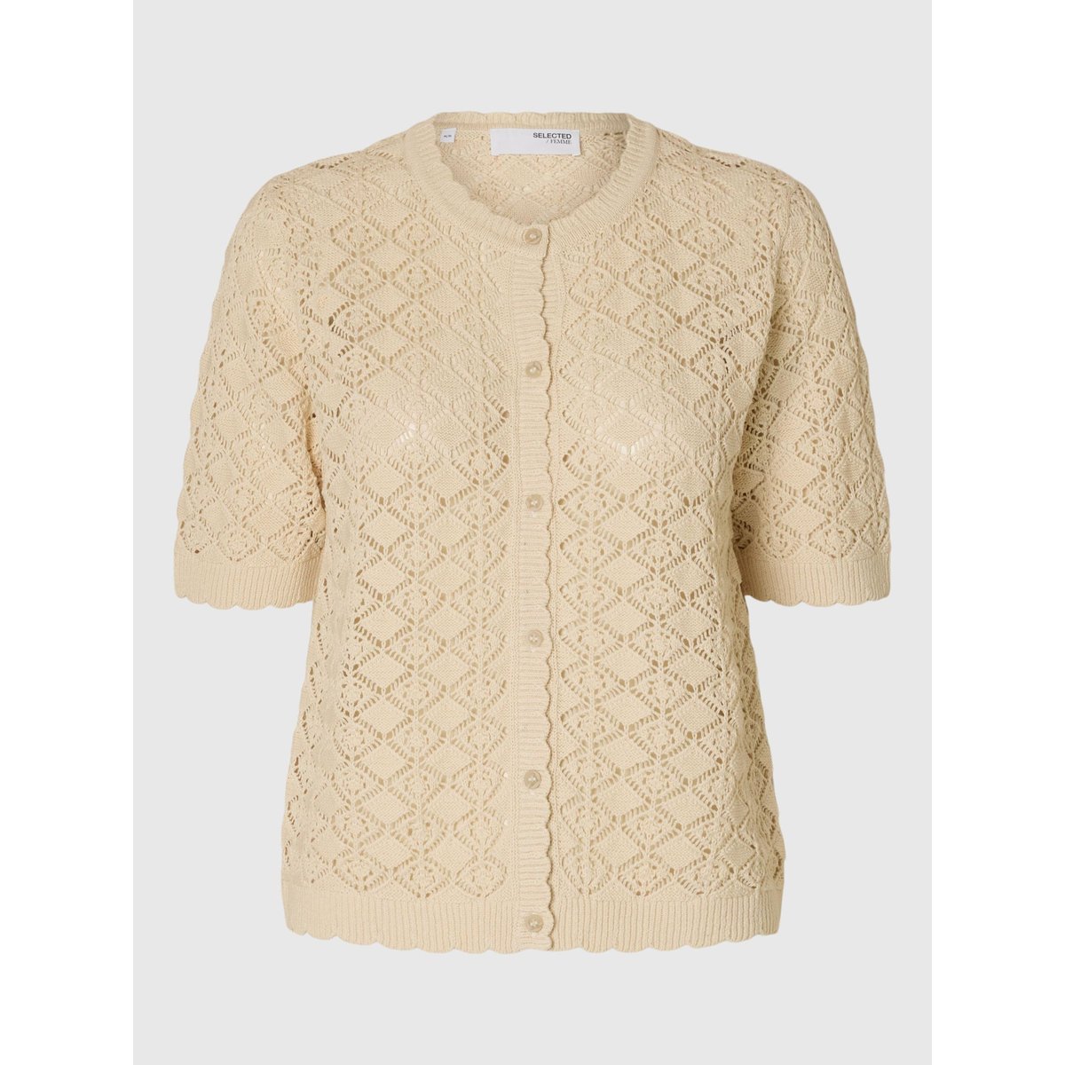 Cardigan En Maille birch, SELECTED