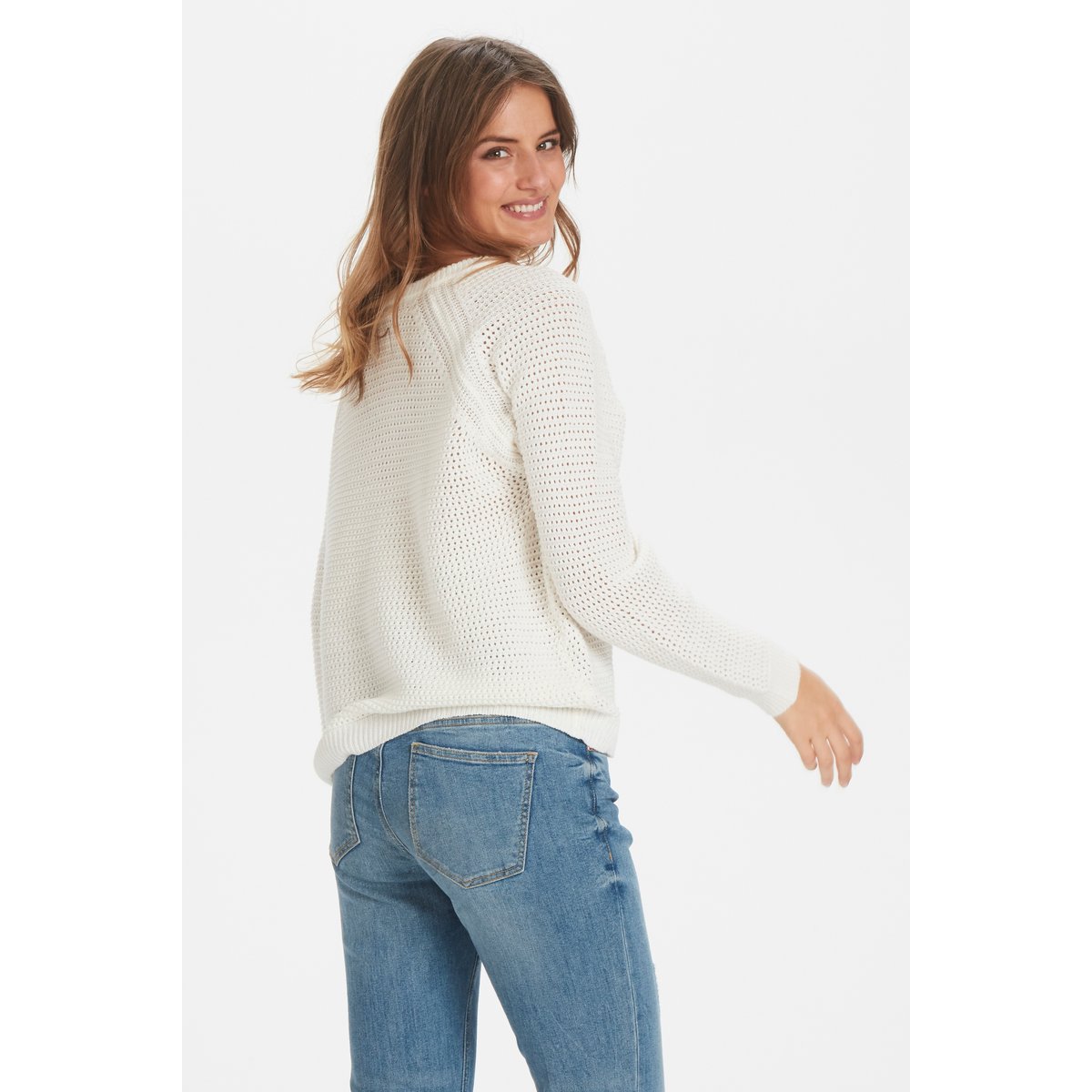 Pullover tricoté blanc, KAFFE