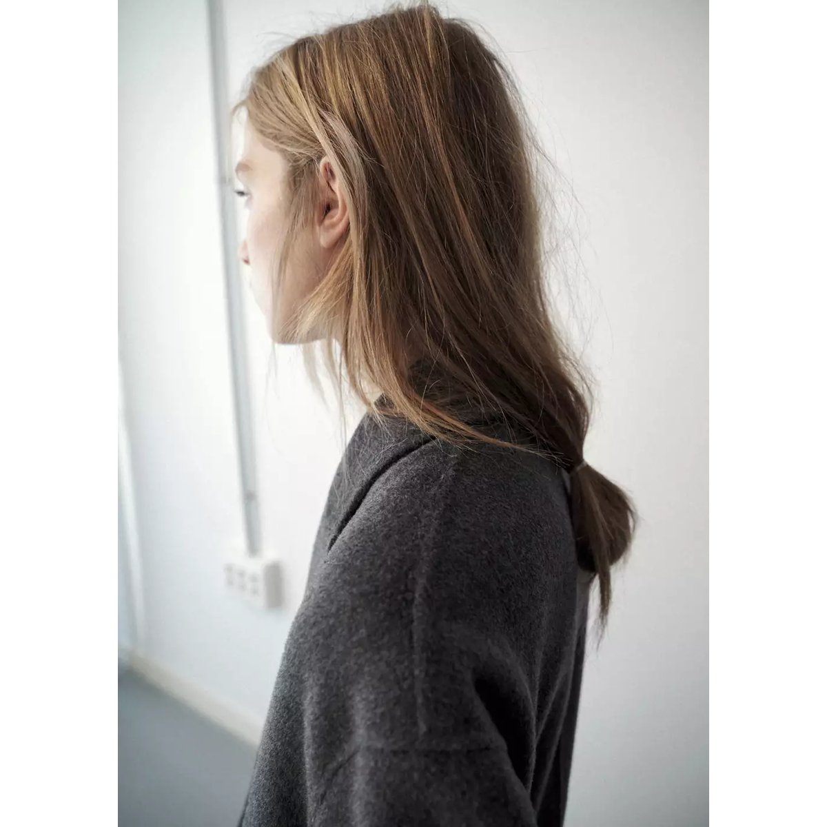 Manteau long en laine gris, MANGO