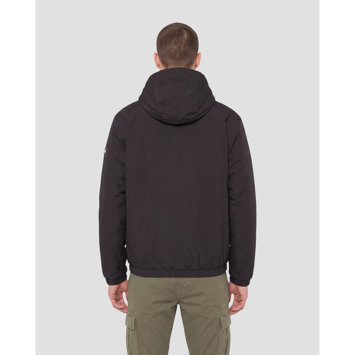 Blouson à capuche doublé sherpa noir, SCHOTT