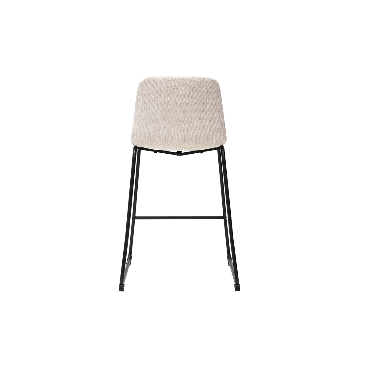 Tabourets de bar en tissu effet velours texturé beige et métal H64 cm (lot de 2) SAURY beige, MILIBOO