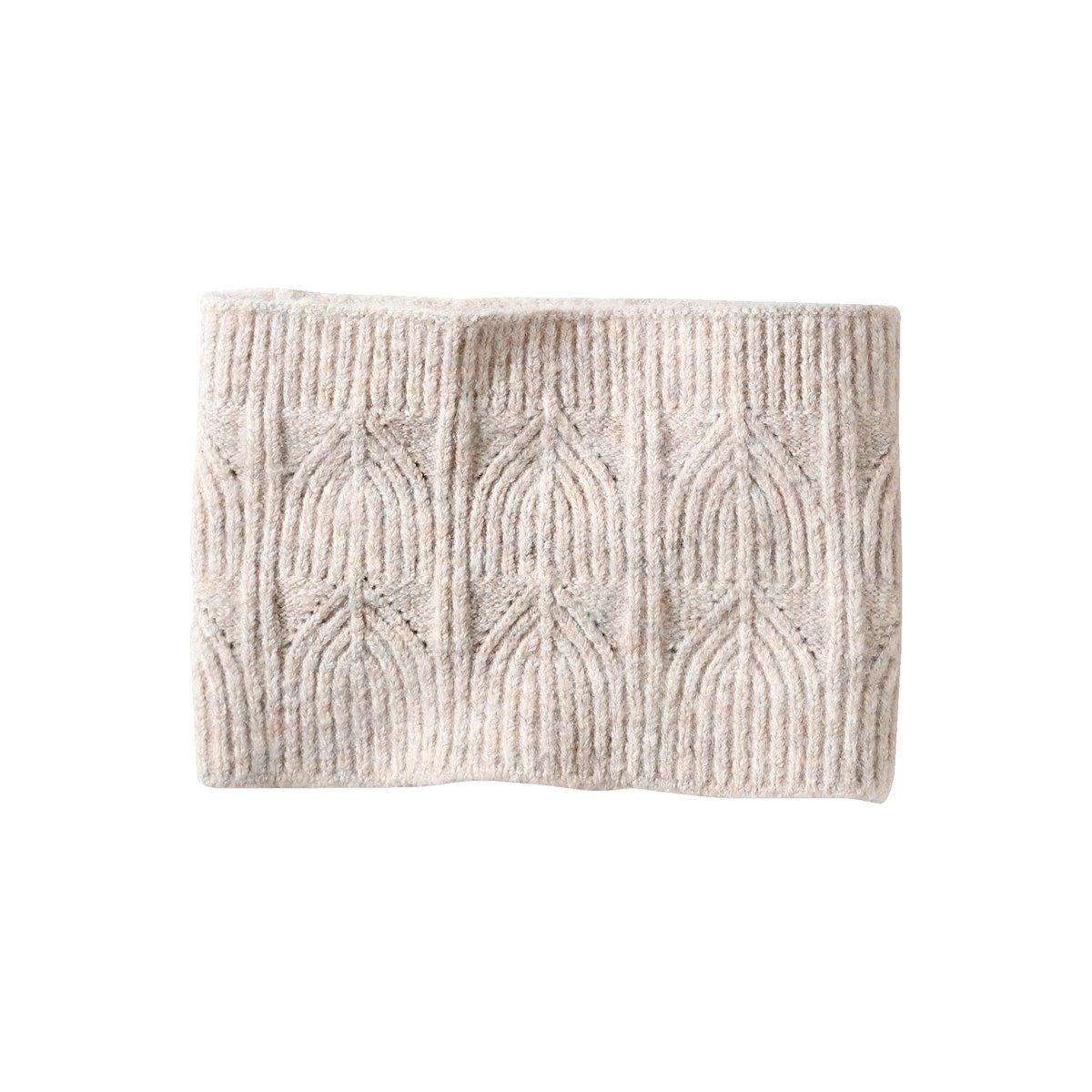 Ensemble bonnet + snood + moufles en maille torsadée mousseuse écru, VERTBAUDET
