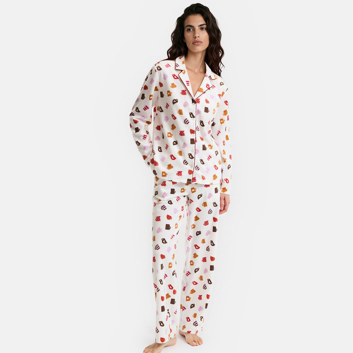 Pyjama en maille micro polaire, imprimé imprimé, SO'HOME