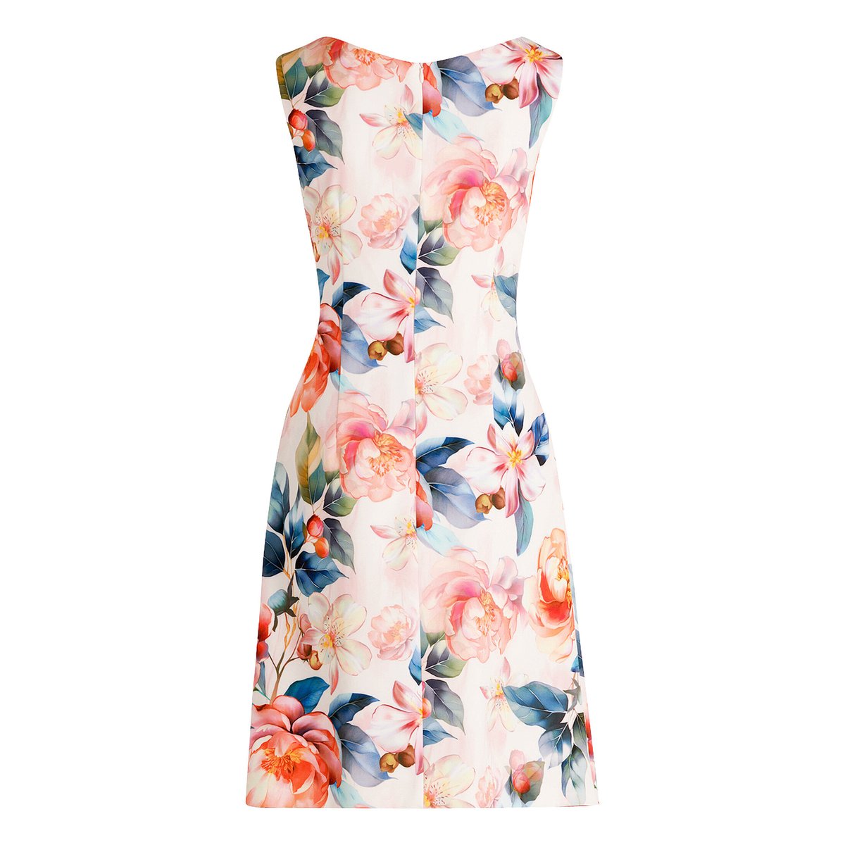 Robe de cocktail à imprimé à fleurs rosé/red, VERA MONT