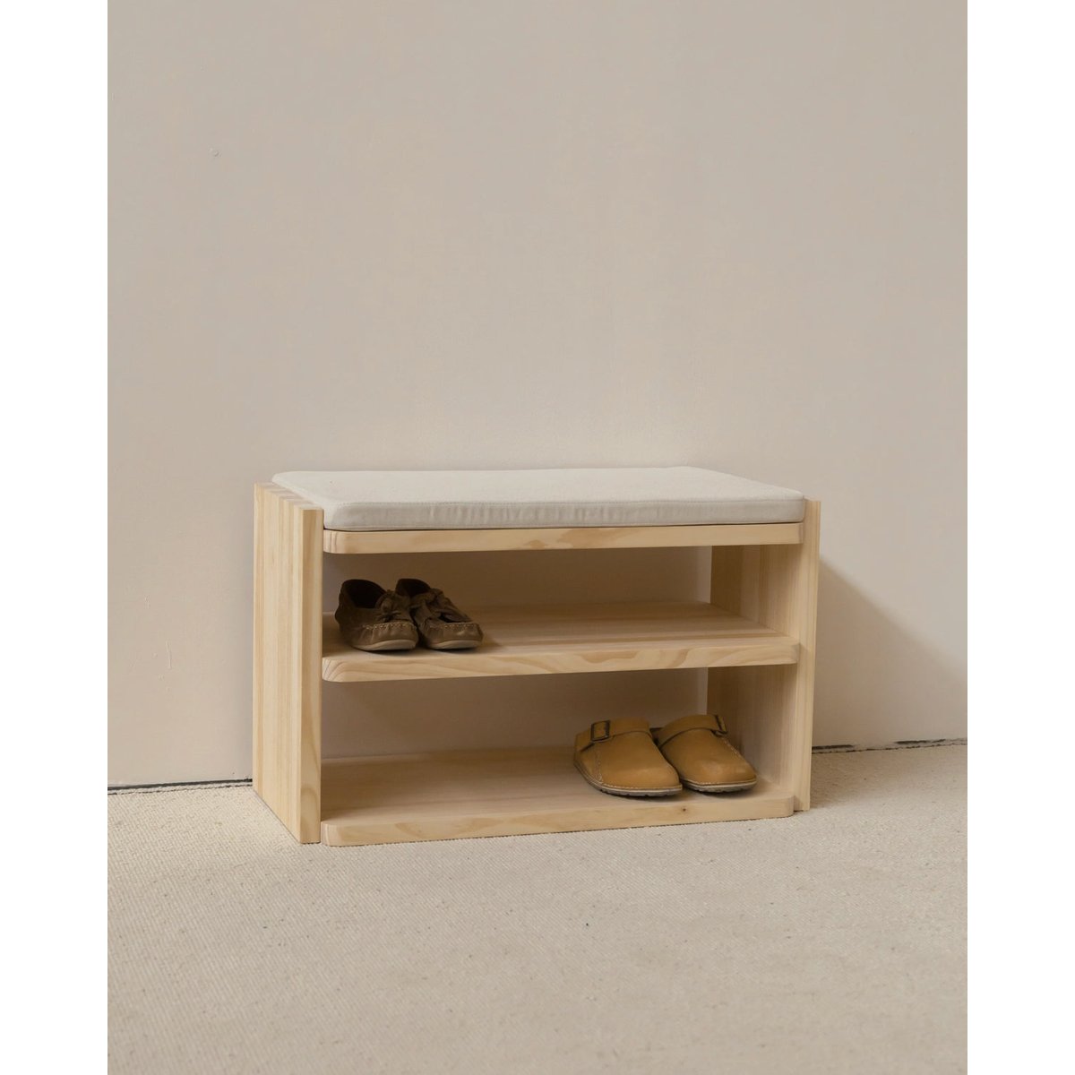 Étagère à chaussures non verni 80 cm MARIOLA bois clair, NAAN FURNITURE