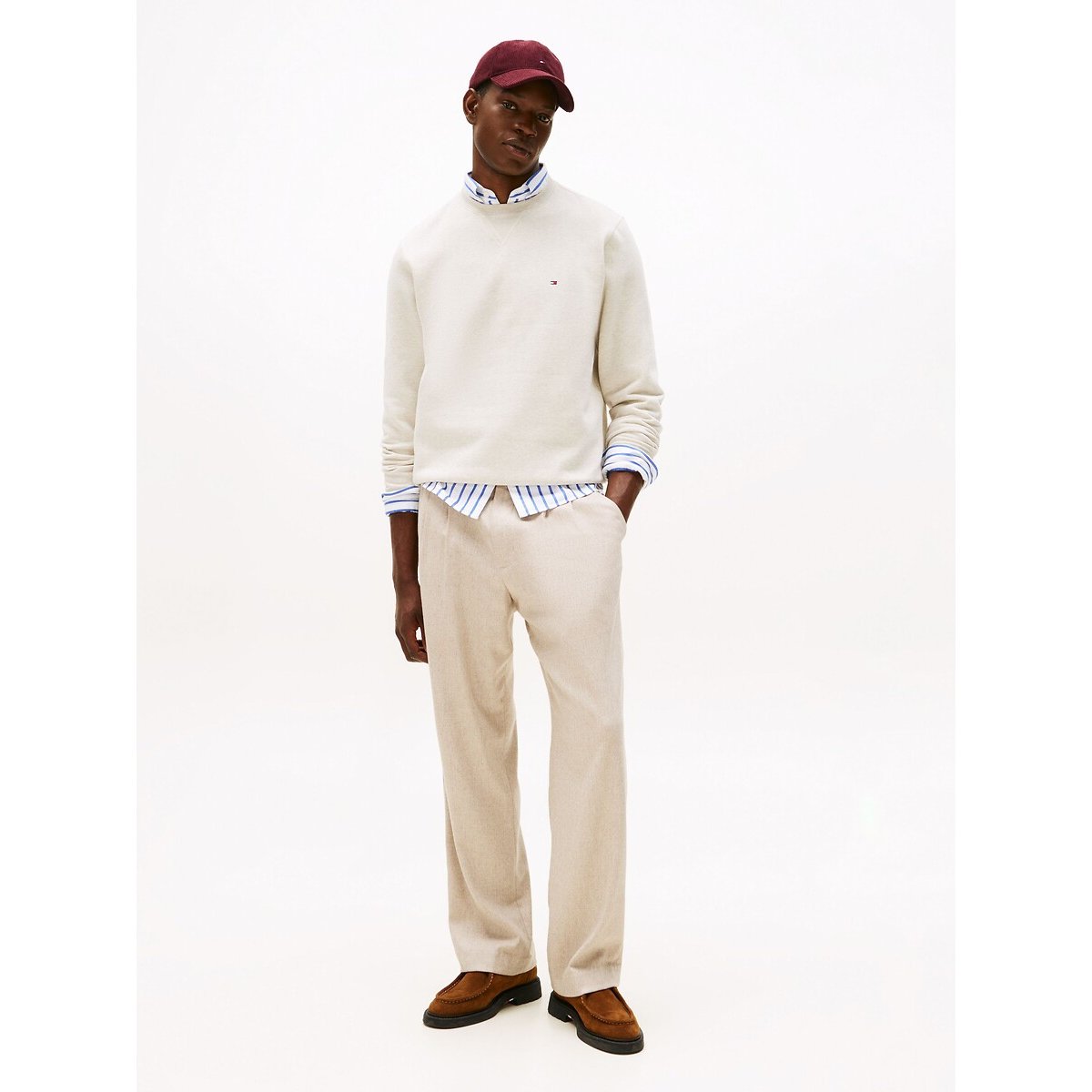 Sweater met ronde hals Essentials lichtbeige, TOMMY HILFIGER