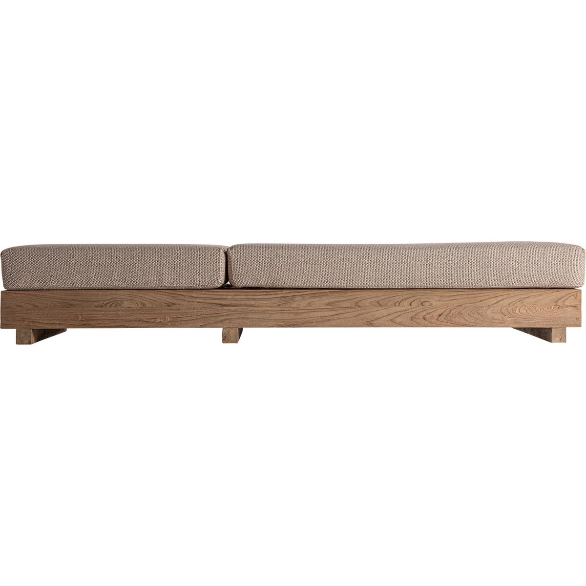 Bain de soleil teck collection S.PURE bois naturel et beige, RECOLLECTION