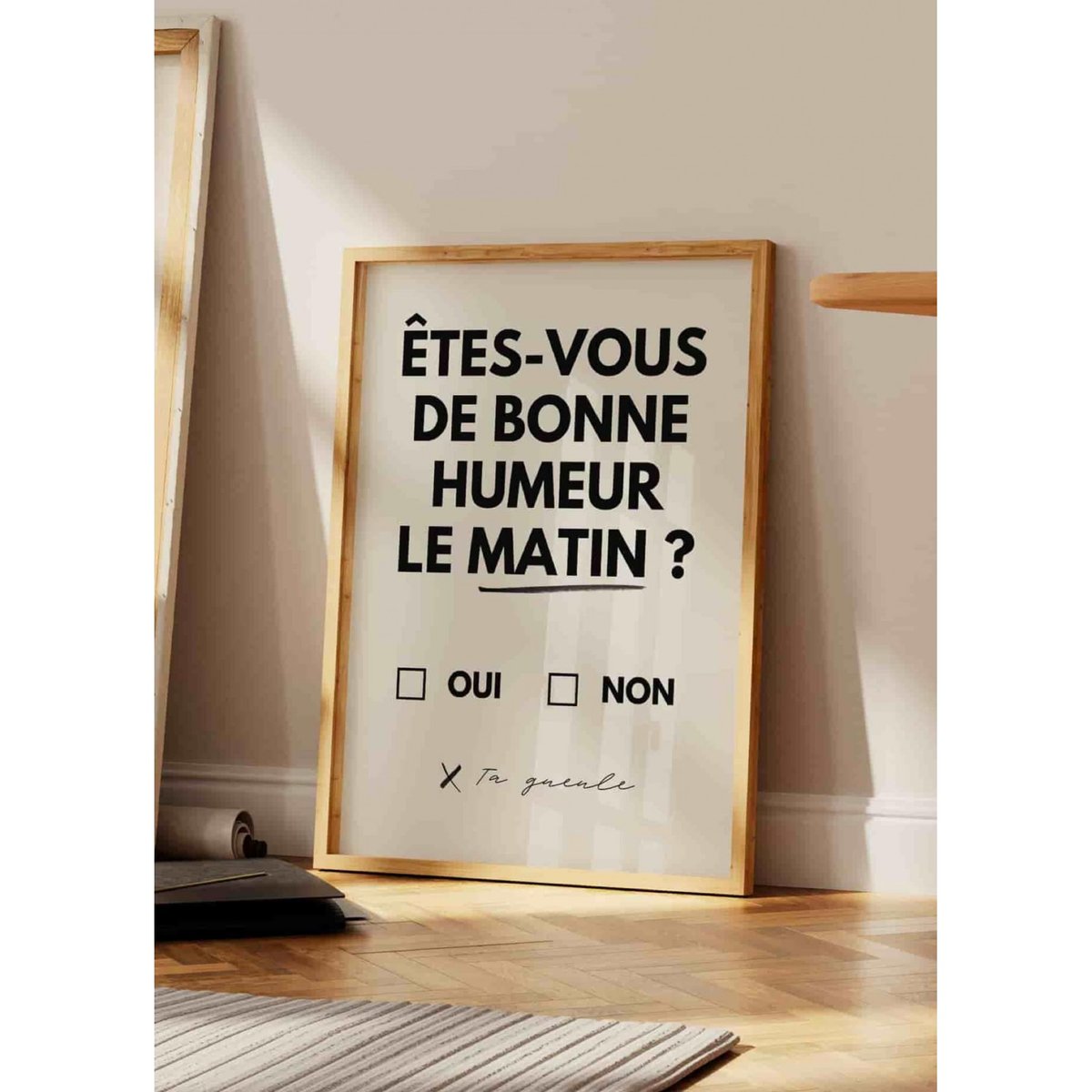 Affiche 'Êtes-vous de bonne humeur le matin ? 2' blanc, L'AFFICHERIE