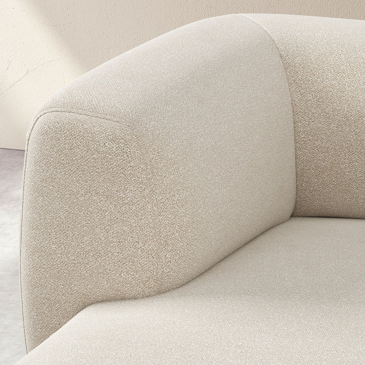 Canapé d'angle gauche en tissu texturé AUSTIN beige, HABITAT