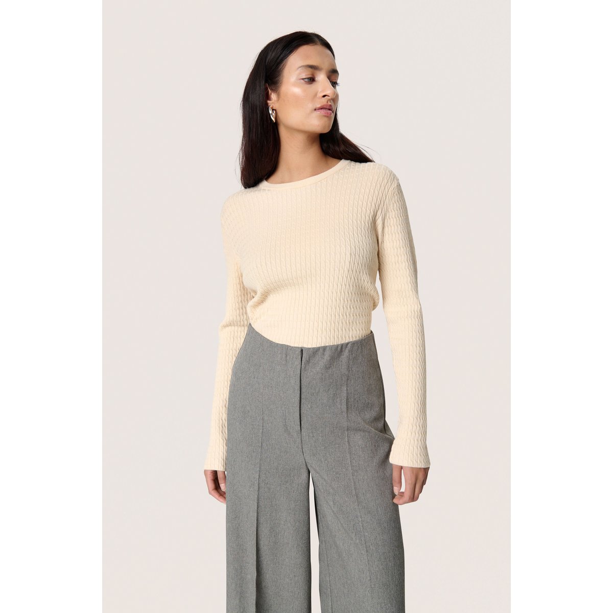 Pullover tricoté beige sandshell, SOAKED IN LUXURY