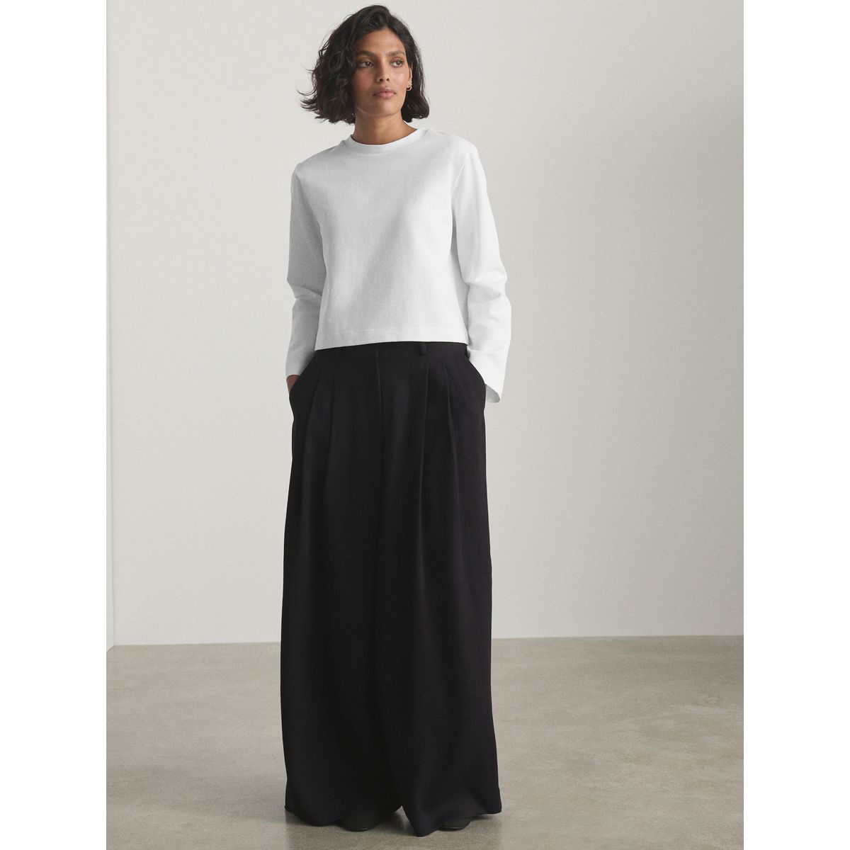 T-shirt court droit en tissu épais blanc, NEXT