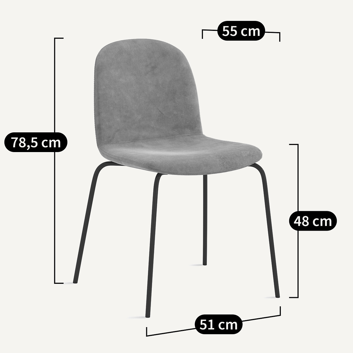Sedia velluto Tibby terra di siena , AM.PM