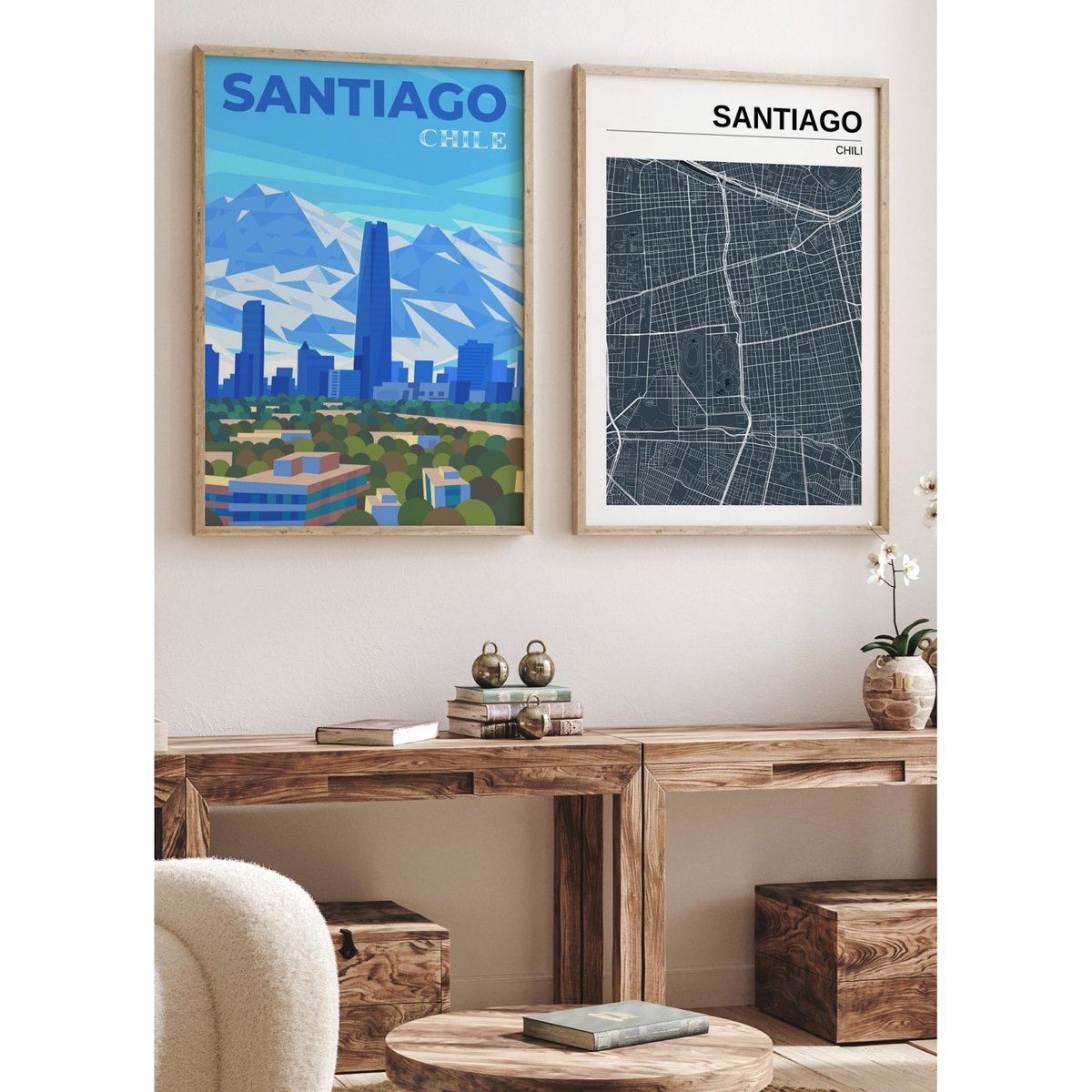 Affiche ville Santiago blanc, L'AFFICHERIE