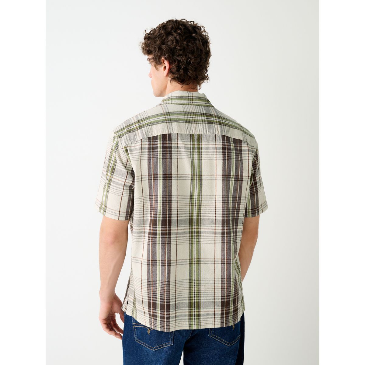 Chemise à carreaux en manches courtes naturel, NEXT