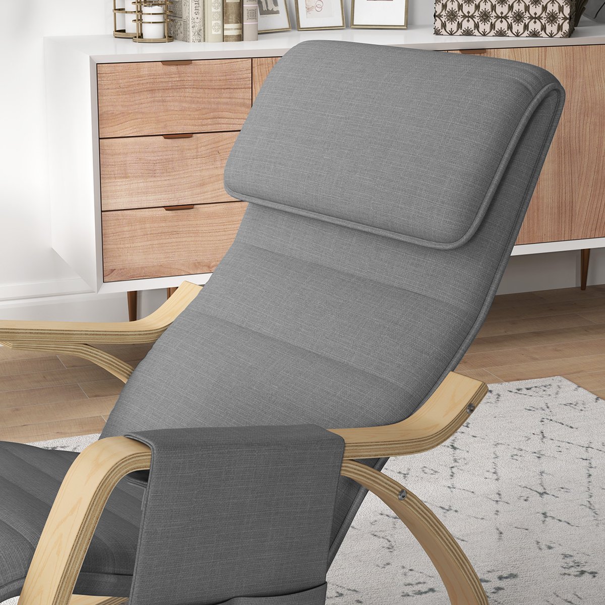 Fauteuil à bascule Lin Gris gris, HOMCOM