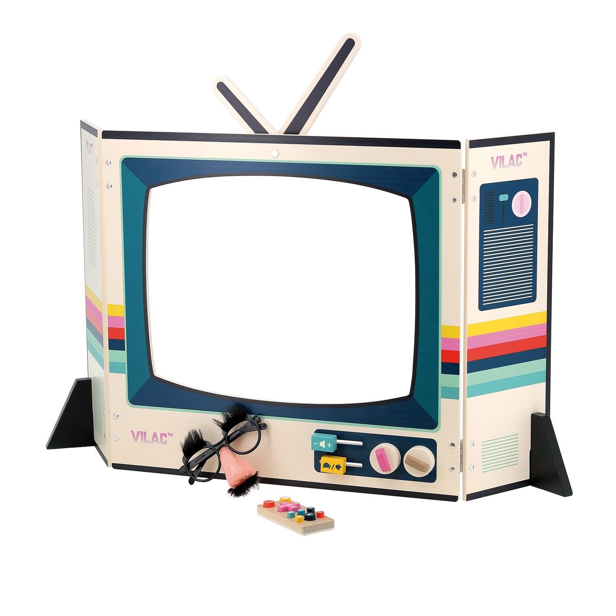 Télévision vintage en bois beige, VILAC