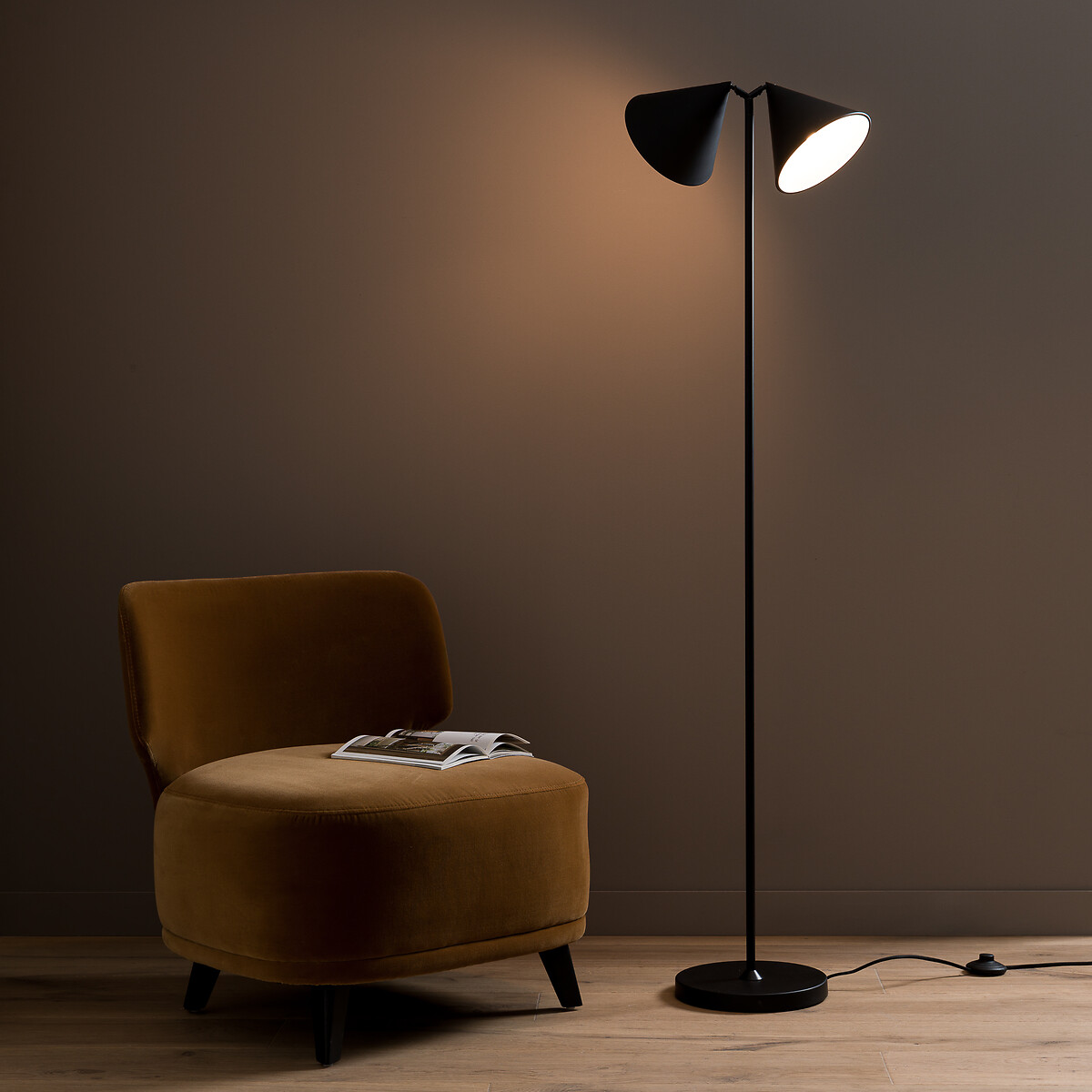 Lampadaire liseuse métal fer, Moke noir, AM.PM