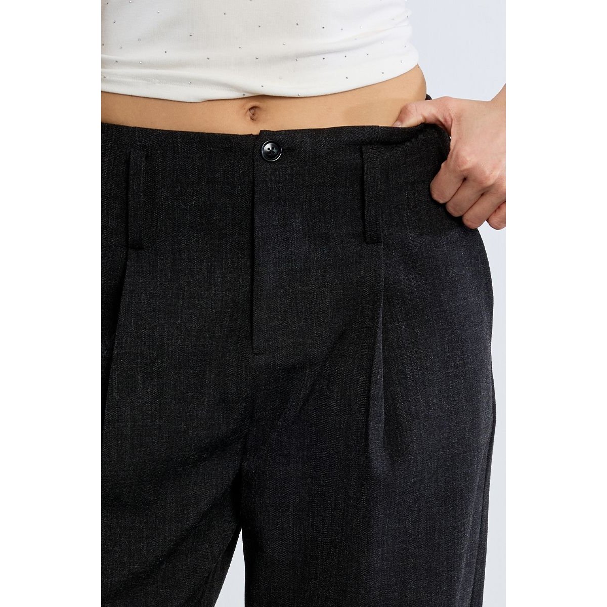 Pantalon barrel, à pinces noir, LILI SIDONIO