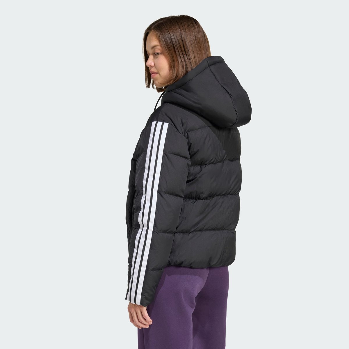 Doudoune À Capuche 3 Bandes Essentials Climawarm Doudoune À Capuche 3 Bandes Essentials Climawarm black, ADIDAS SPORTSWEAR