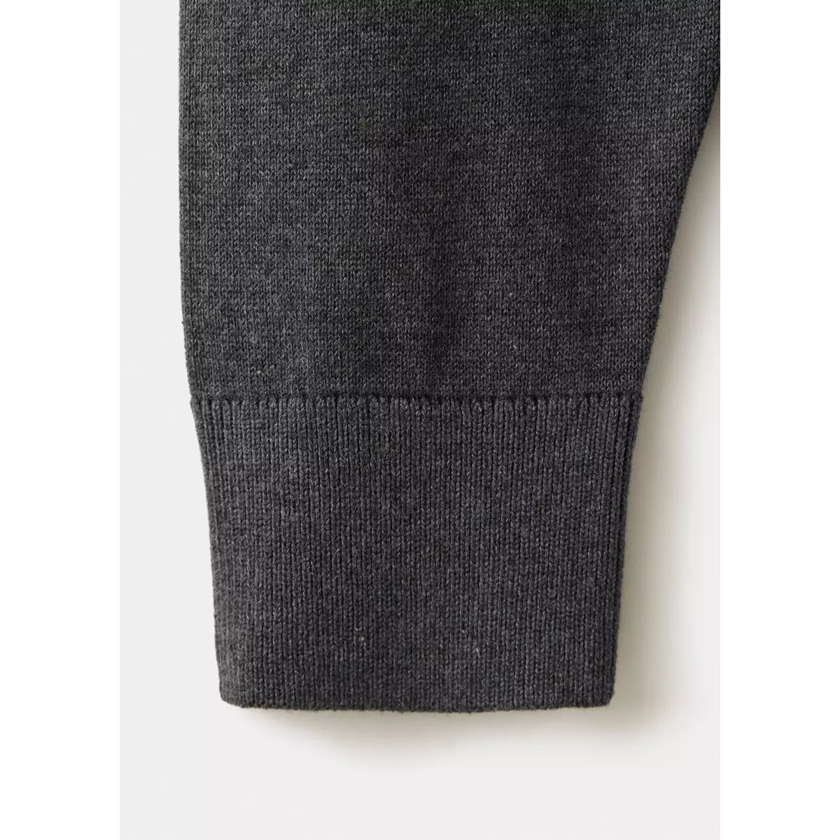 Pull-over coton col V gris chiné moyen, MANGO TEEN