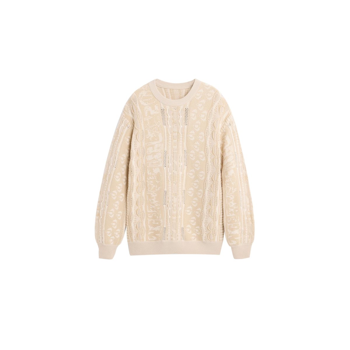 Pull en maille vintage blanc, DESIGUAL