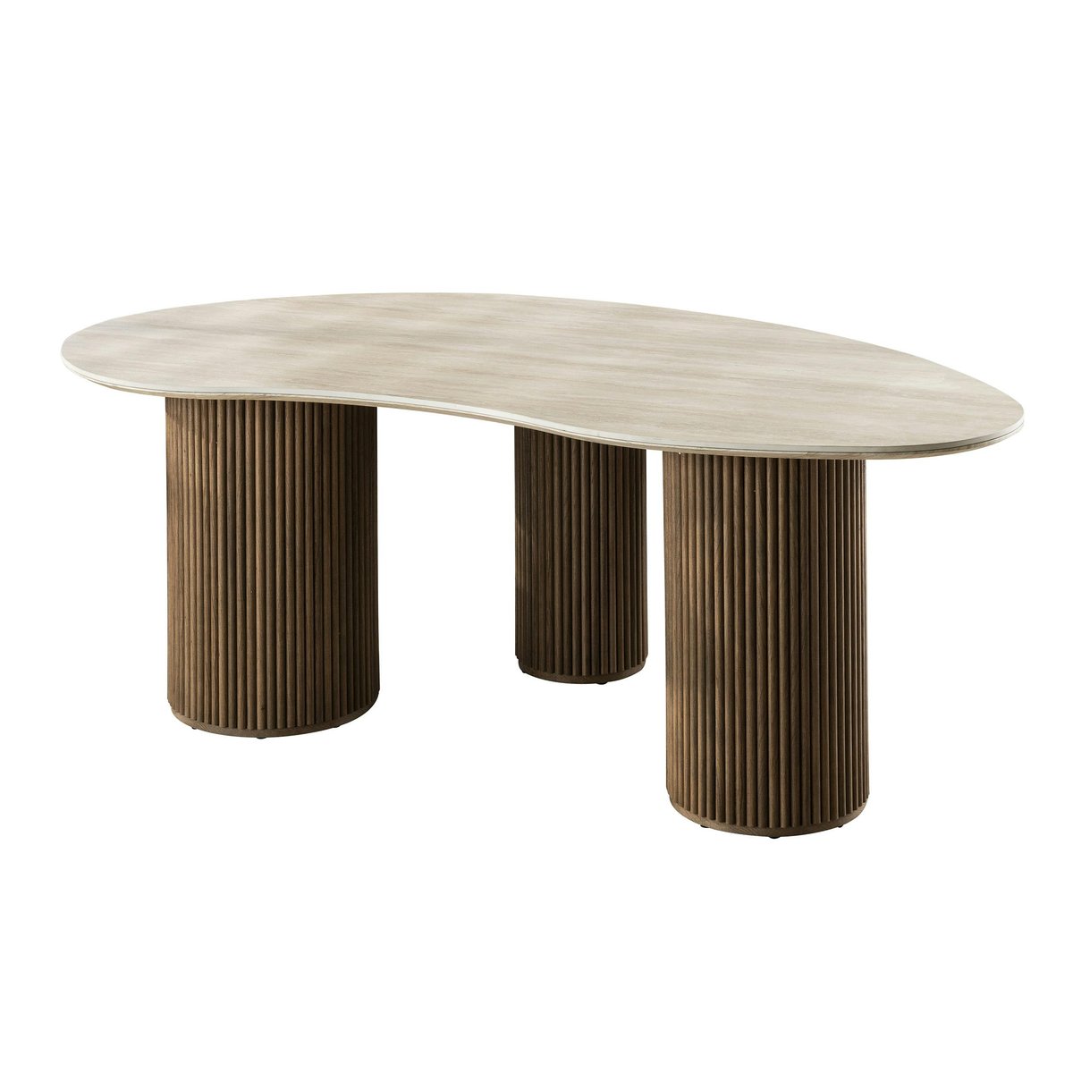 Table design céramique 3D effet travertin 215 cm ASCOLI beige, PIER IMPORT
