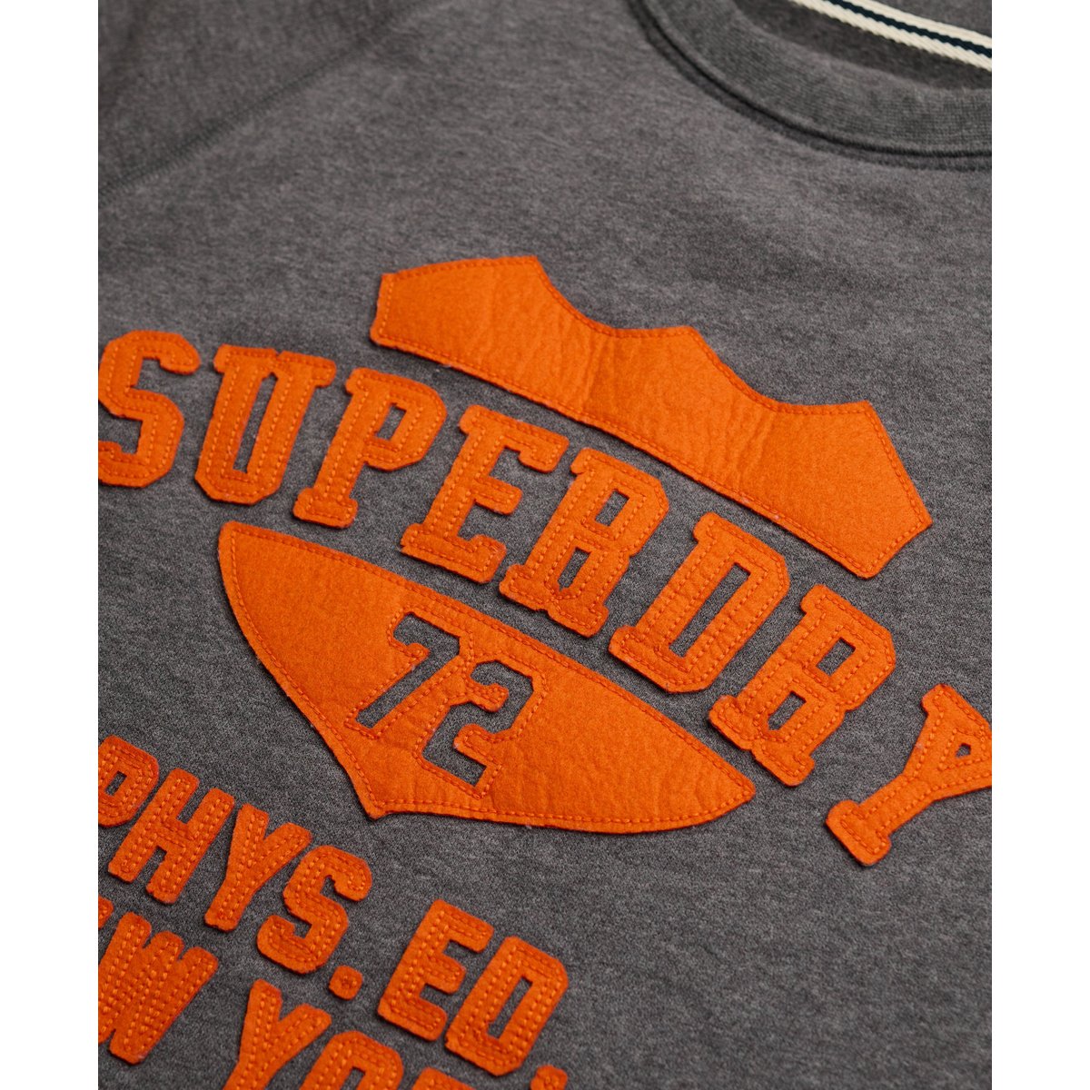 Sweat Athletic col rond coupe décontractée anthracite clair chiné, SUPERDRY